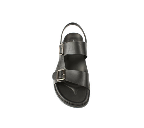 Sandale casual, barbati, MELS OB10555, negru, piele naturala